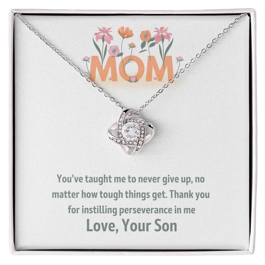 Mom- Never give up-Love Knot Necklace - Essential Home Zone Essential Home Zone Jewelry Mom- Never give up-Love Knot Necklace