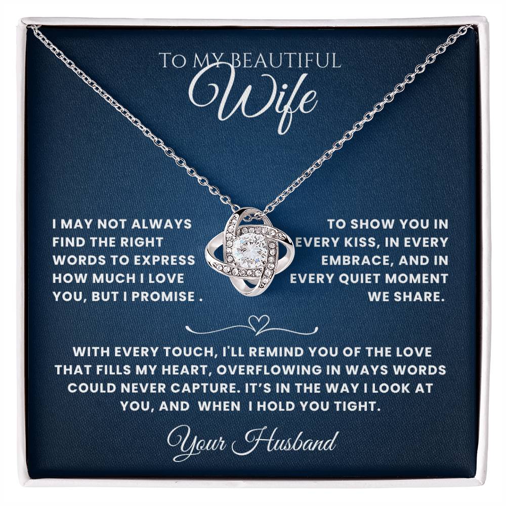 Wife- Love Knot Necklace – Forever in My Heart (49F)