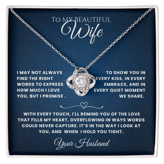Wife- Love Knot Necklace – Forever in My Heart (49F)