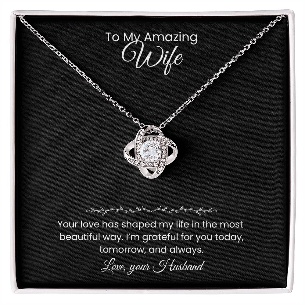 Wife- Love Knot Necklace – Forever in My Heart (176)