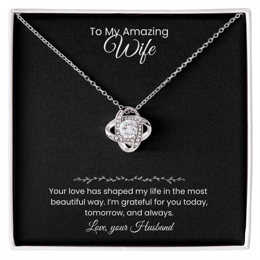 Wife- Love Knot Necklace – Forever in My Heart (176)