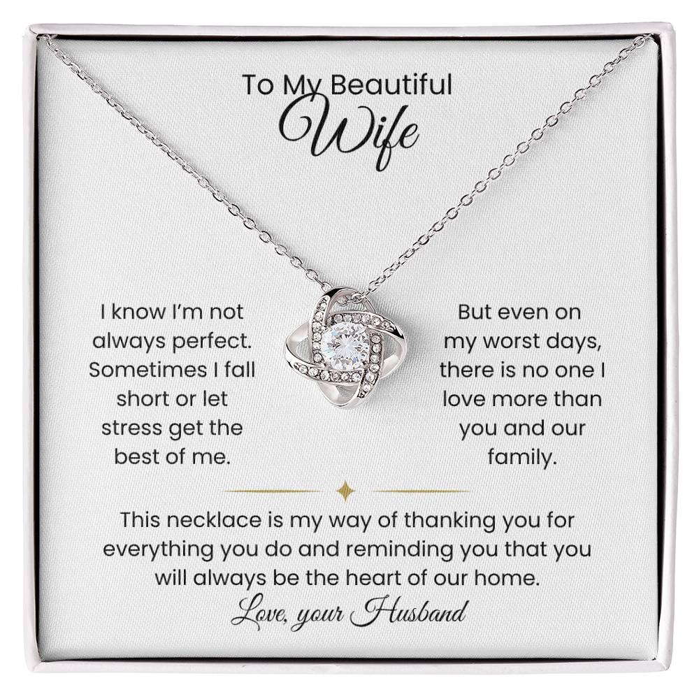 Wife- Love Knot Necklace – Forever in My Heart (182)