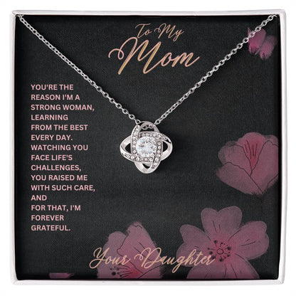 Mom- I'm a strong woman-Love Knot Necklace - Essential Home Zone Essential Home Zone Jewelry Mom- I'm a strong woman-Love Knot Necklace