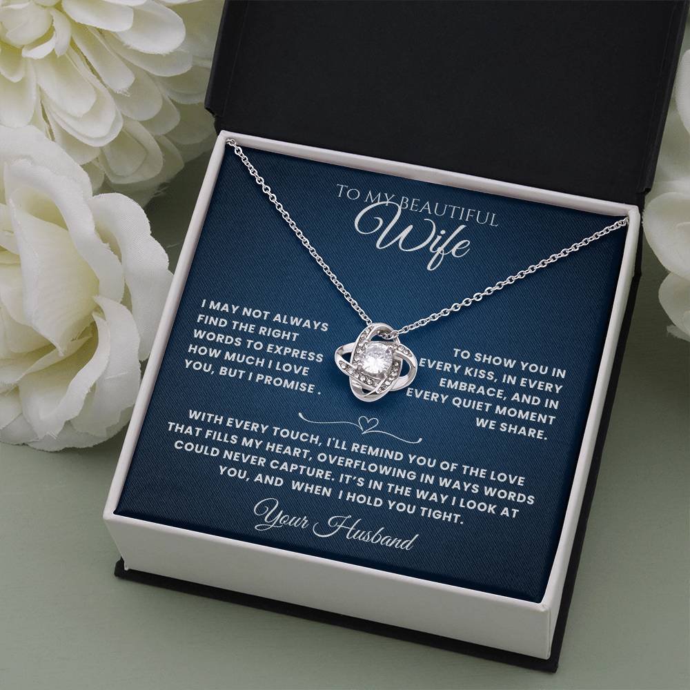 Wife- Love Knot Necklace – Forever in My Heart (49F)