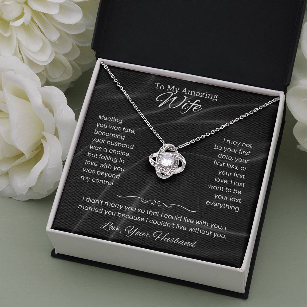 Wife- Love Knot Necklace – Tied to My Heart (70E)