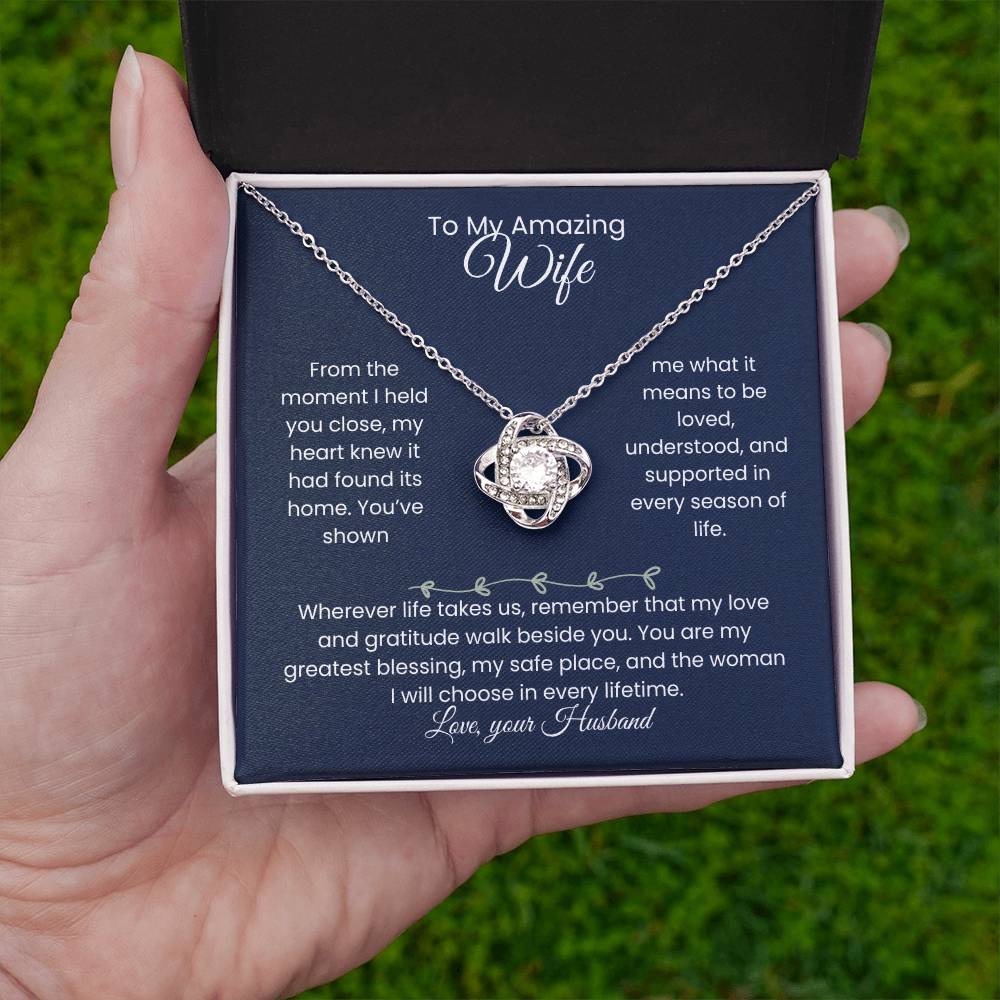 Wife- Love Knot Necklace – Tied to My Heart (190)