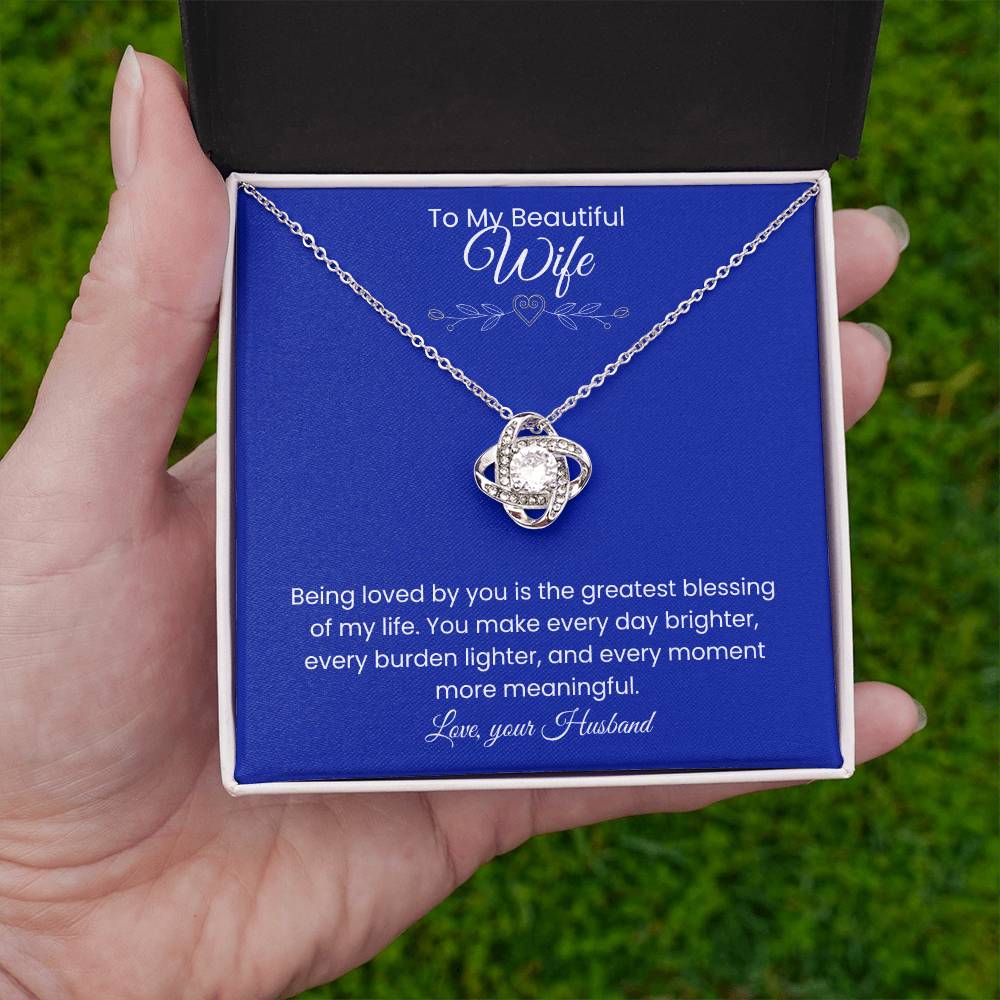 Wife- Love Knot Necklace – Tied to My Heart (172)