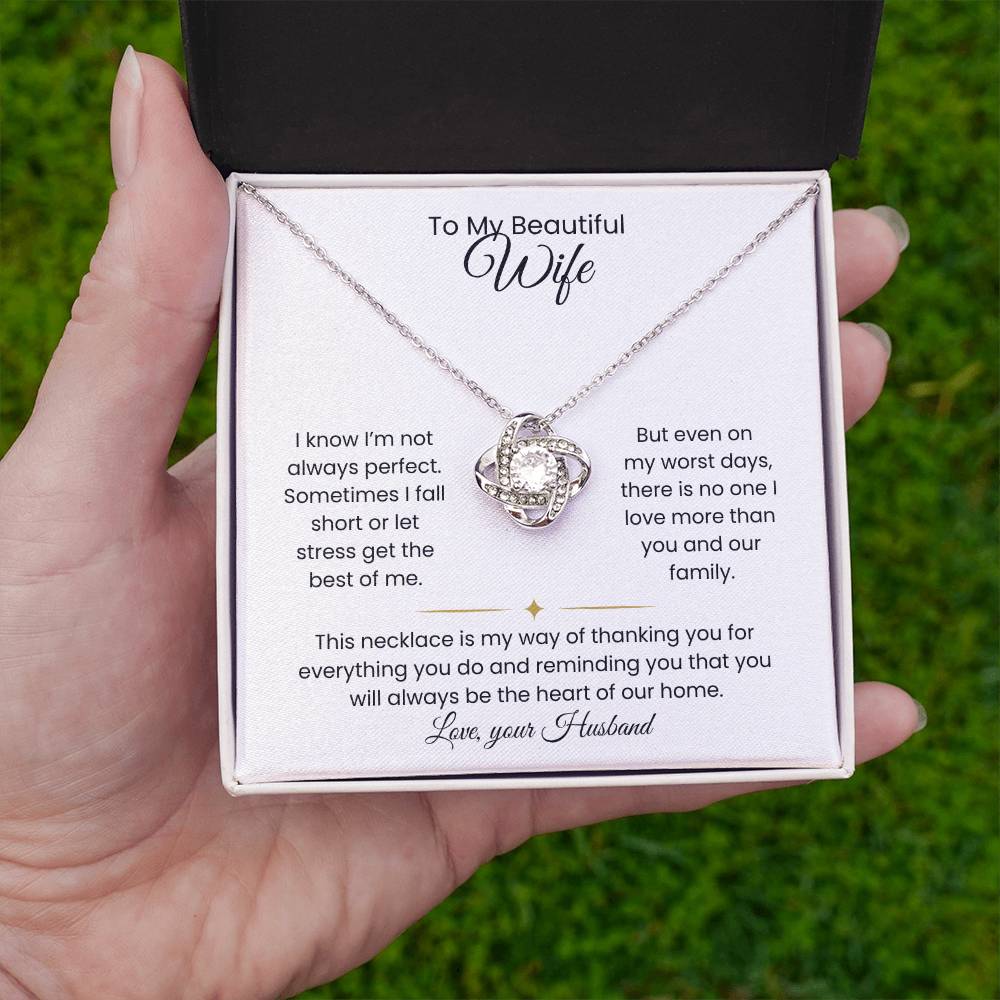 Wife- Love Knot Necklace – Forever in My Heart (182)