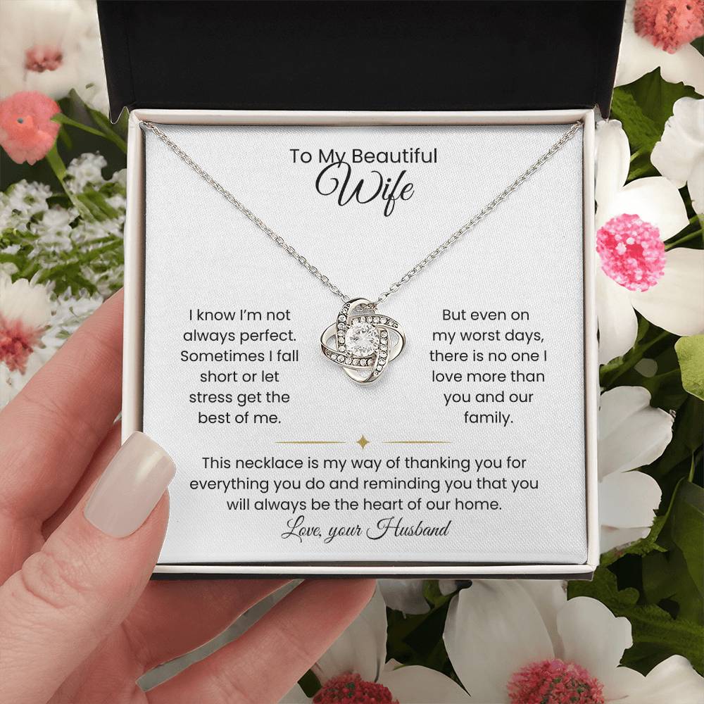 Wife- Love Knot Necklace – Forever in My Heart (182)