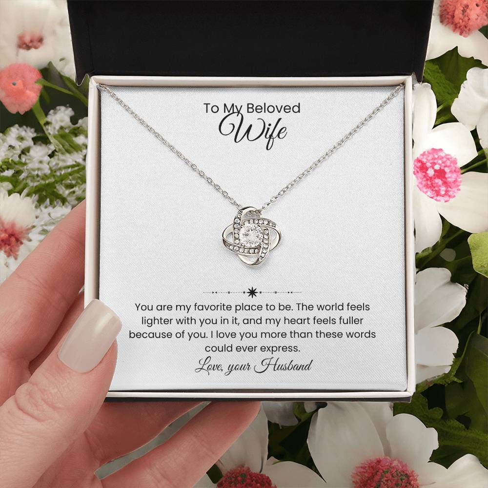 Wife- Love Knot Necklace – Forever in My Heart (194)