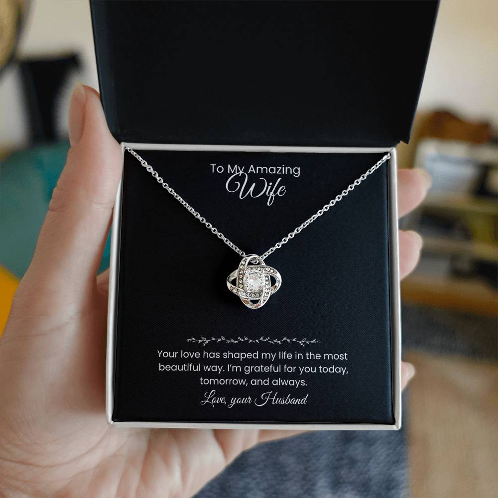 Wife- Love Knot Necklace – Forever in My Heart (176)