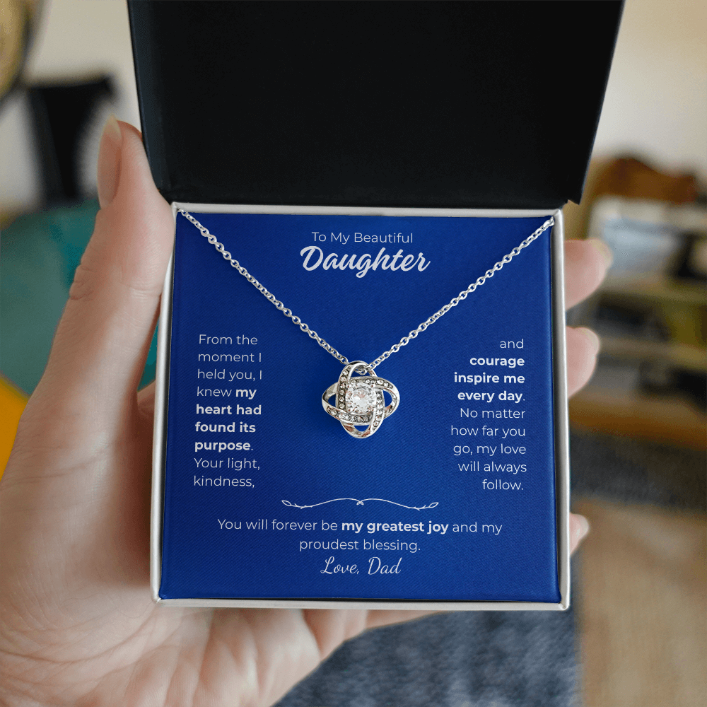 Daughter-Love Knot Necklace-Personalized From Sender (106)