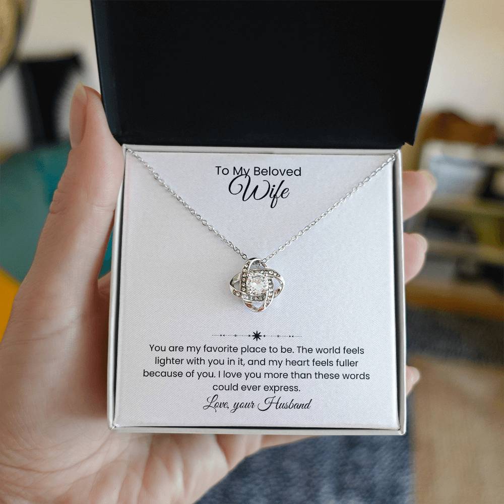 Wife- Love Knot Necklace – Forever in My Heart (194)