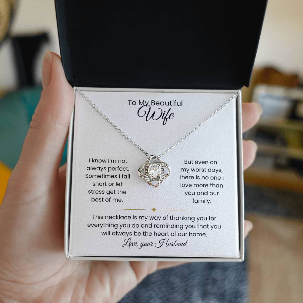 Wife- Love Knot Necklace – Forever in My Heart (182)