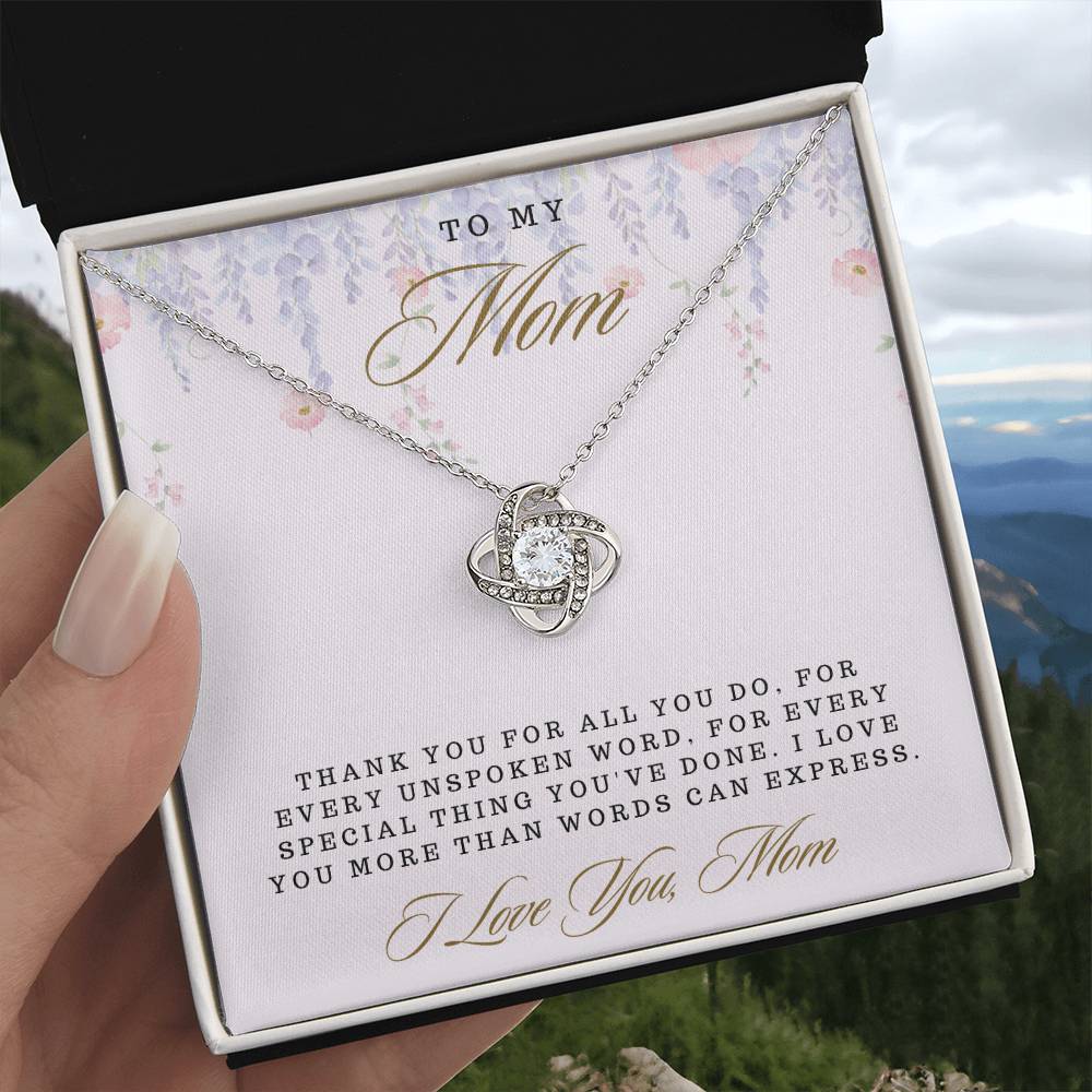 Mom- For all you do -Love Knot Necklace - Essential Home Zone Essential Home Zone Jewelry Mom- For all you do -Love Knot Necklace