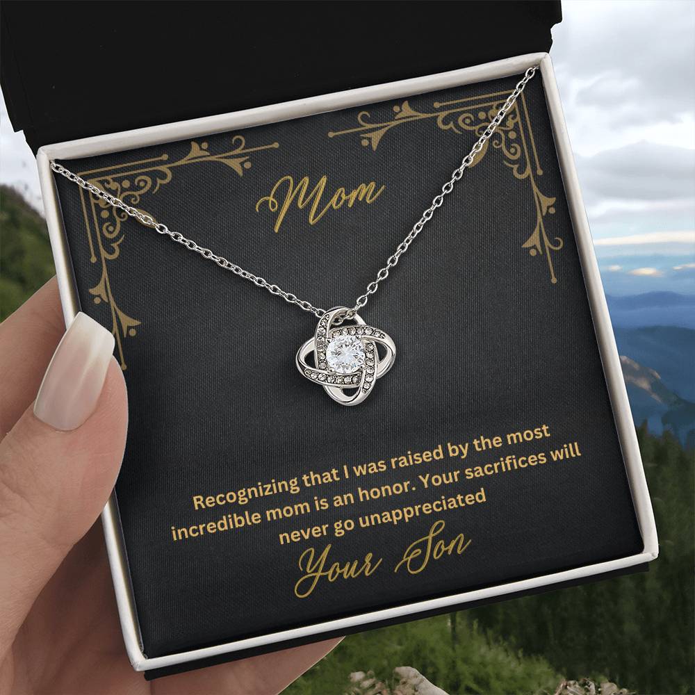 Mom- Most incredible mom-Love Knot Necklace - Essential Home Zone Essential Home Zone Jewelry Mom- Most incredible mom-Love Knot Necklace