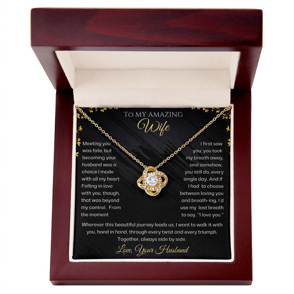 Wife-Imagine her reaction receiving this personalized beautiful Love Knot Necklace. Representing an unbreakable bond between two souls 12