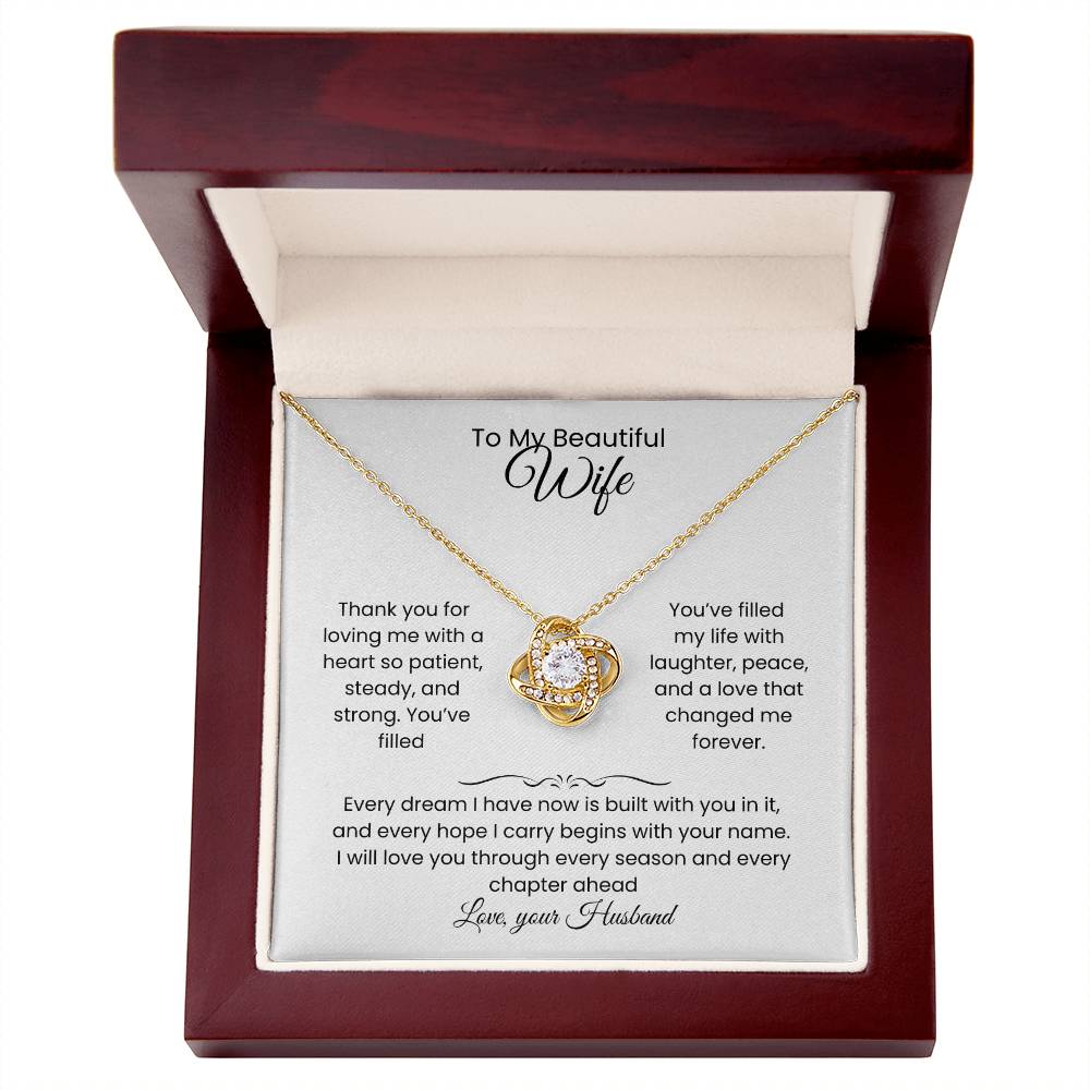 Wife- Love Knot Necklace – She Means Everything (185)