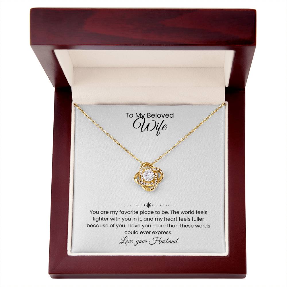 Wife- Love Knot Necklace – Forever in My Heart (194)