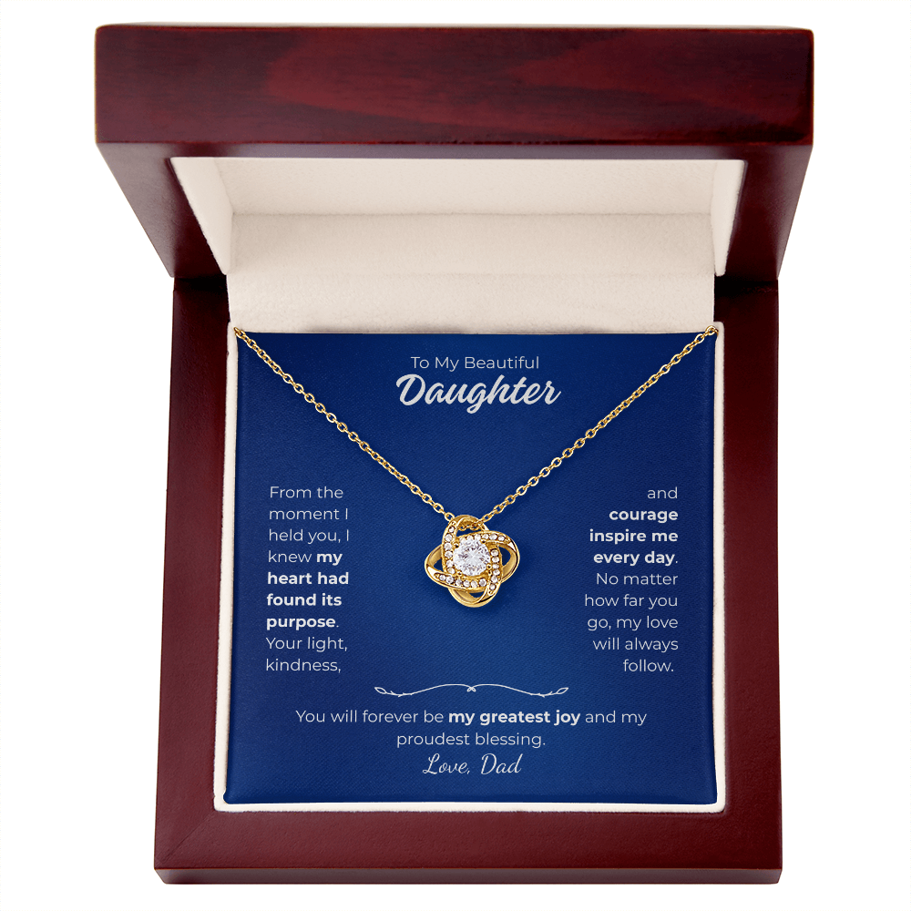 Daughter-Love Knot Necklace-Personalized From Sender (106)