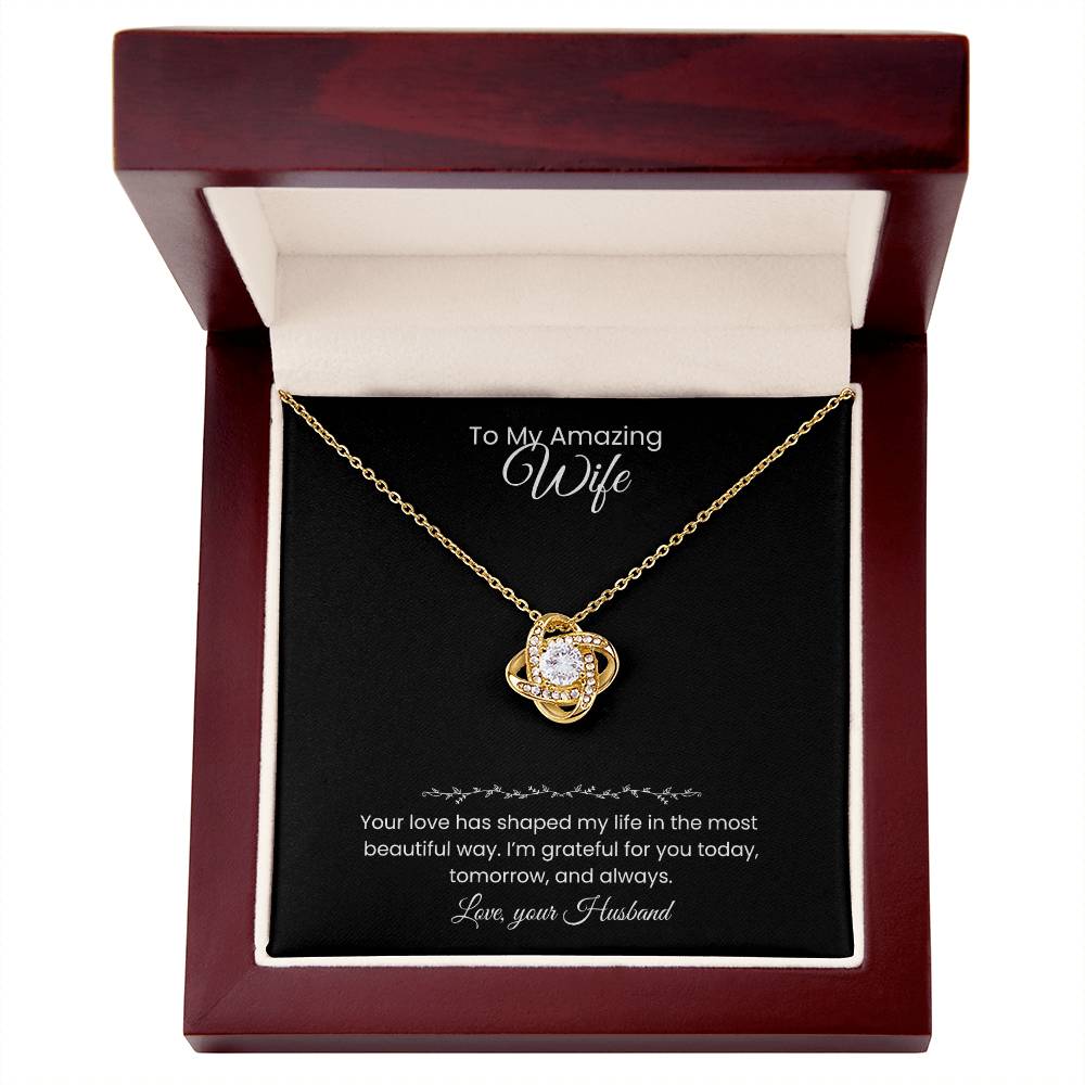 Wife- Love Knot Necklace – Forever in My Heart (176)