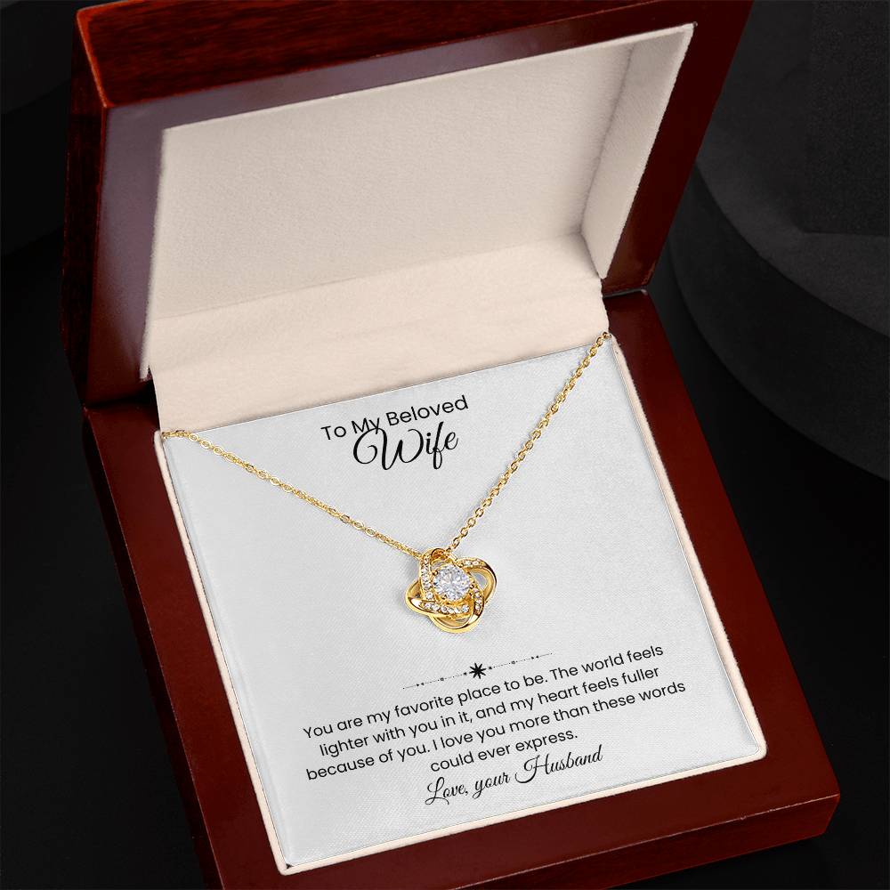 Wife- Love Knot Necklace – Forever in My Heart (194)