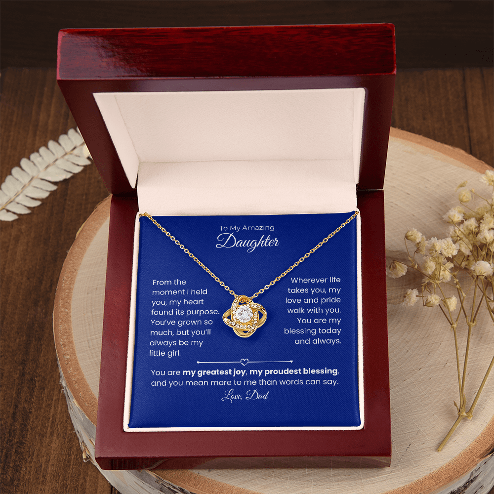 Daughter – Love Knot Necklace – Personalized From Sender Gift (124)