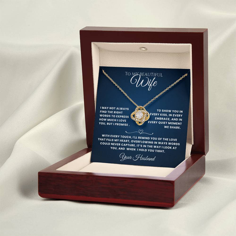 Wife- Love Knot Necklace – Forever in My Heart (49F)