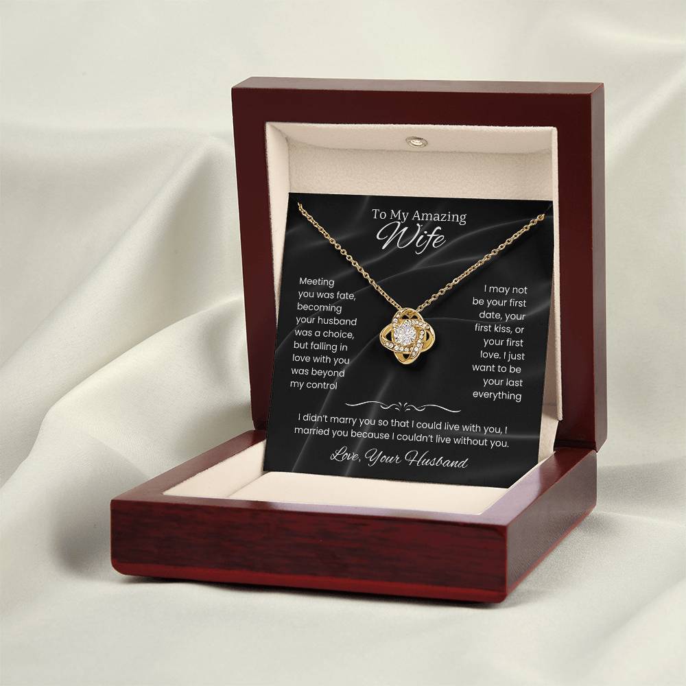 Wife- Love Knot Necklace – Tied to My Heart (70E)