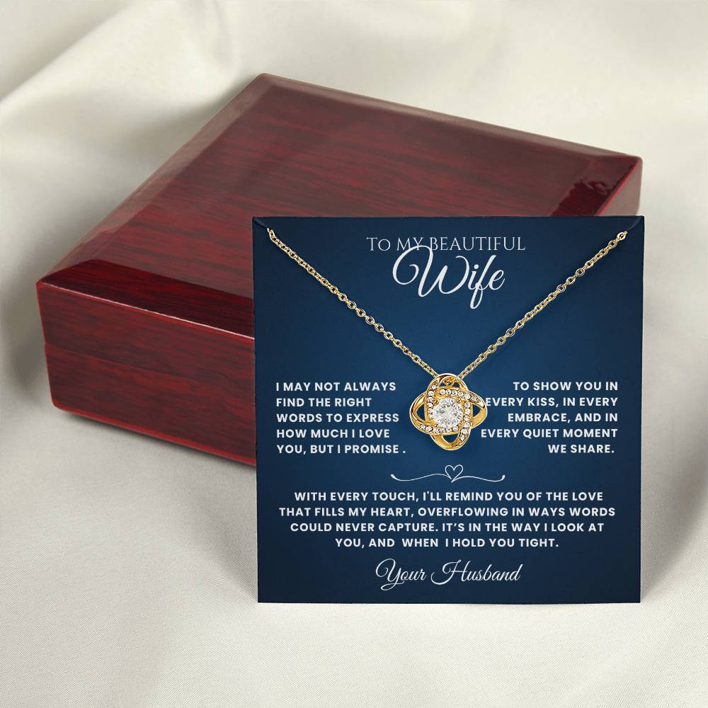 Wife- Love Knot Necklace – Forever in My Heart (49F)