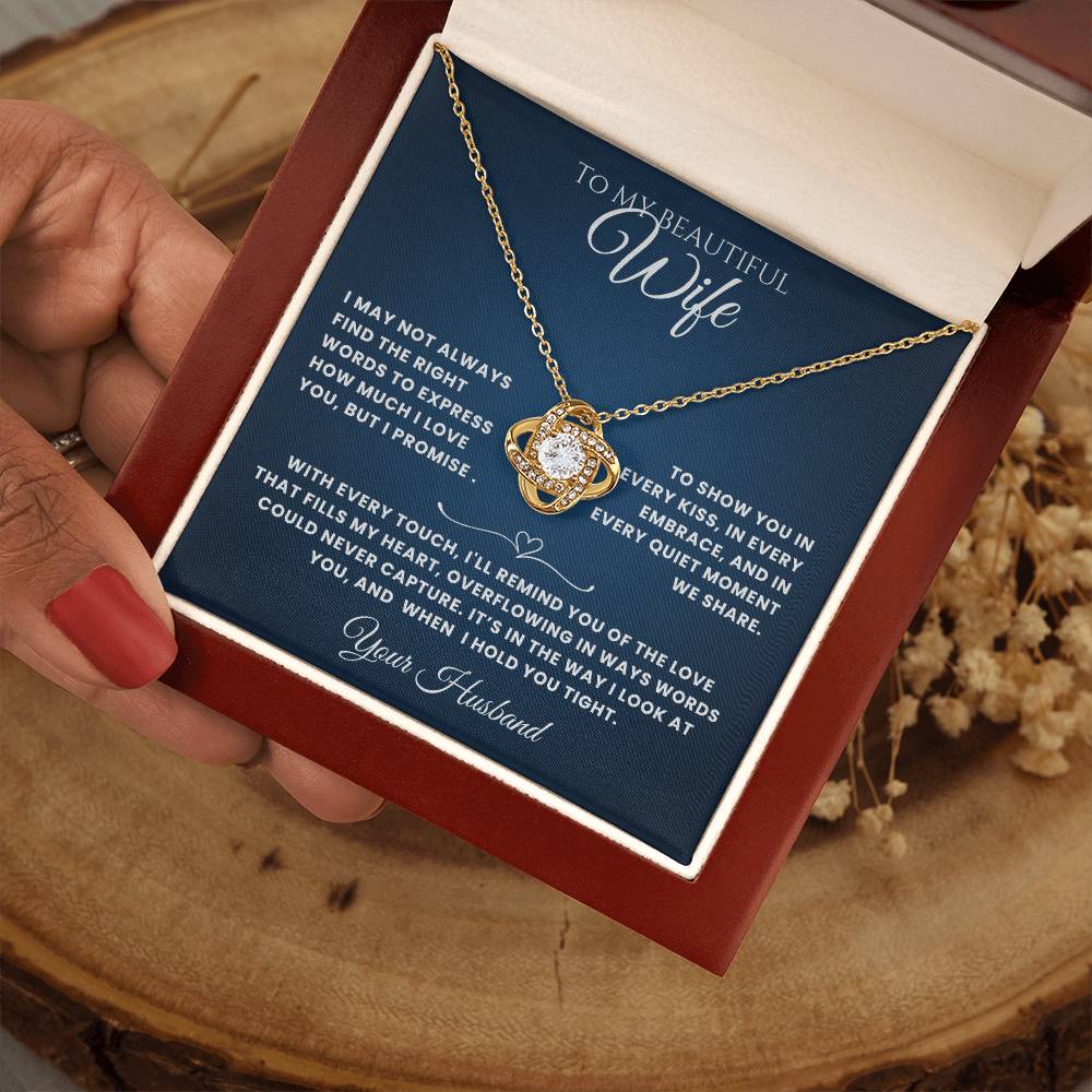 Wife- Love Knot Necklace – Forever in My Heart (49F)