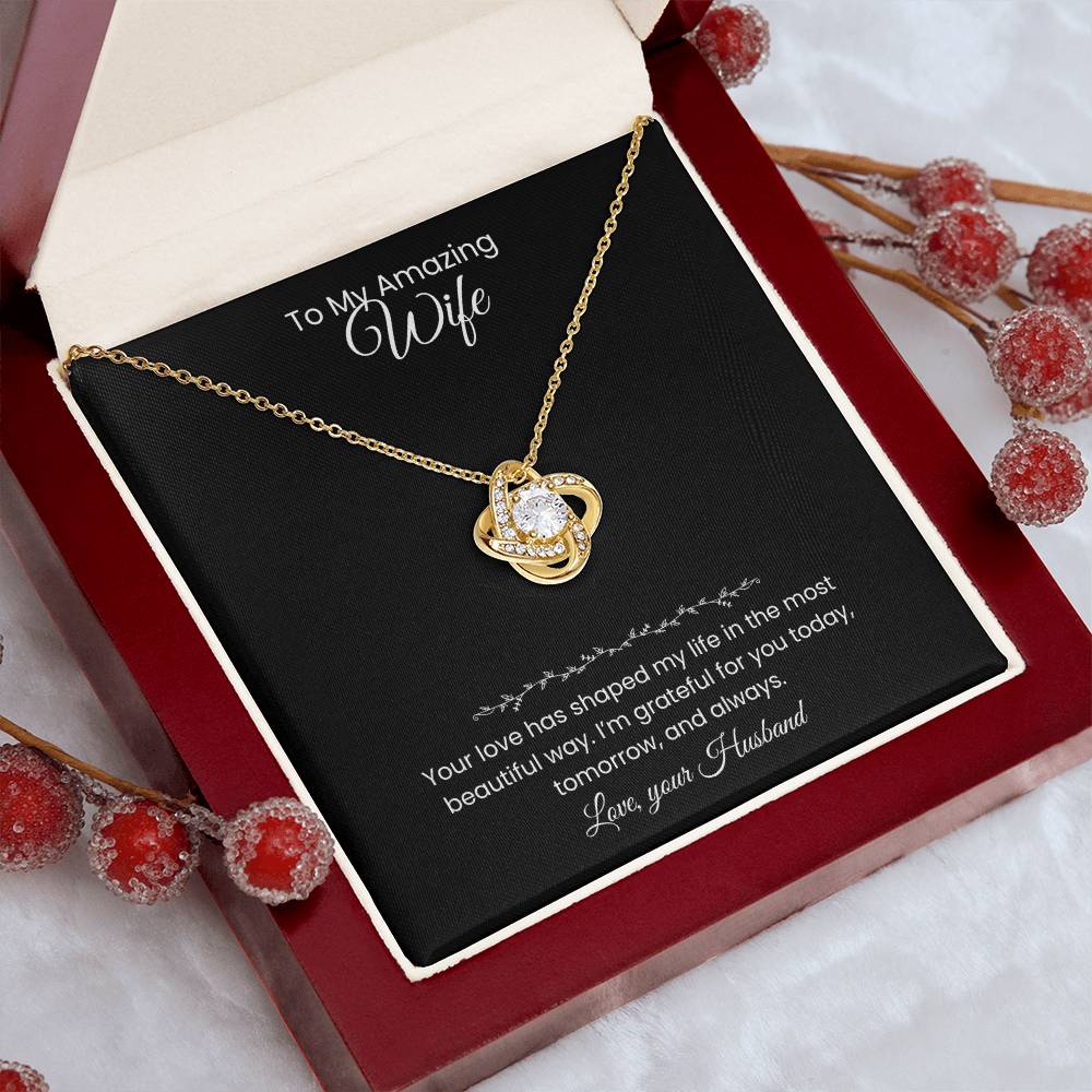 Wife- Love Knot Necklace – Forever in My Heart (176)