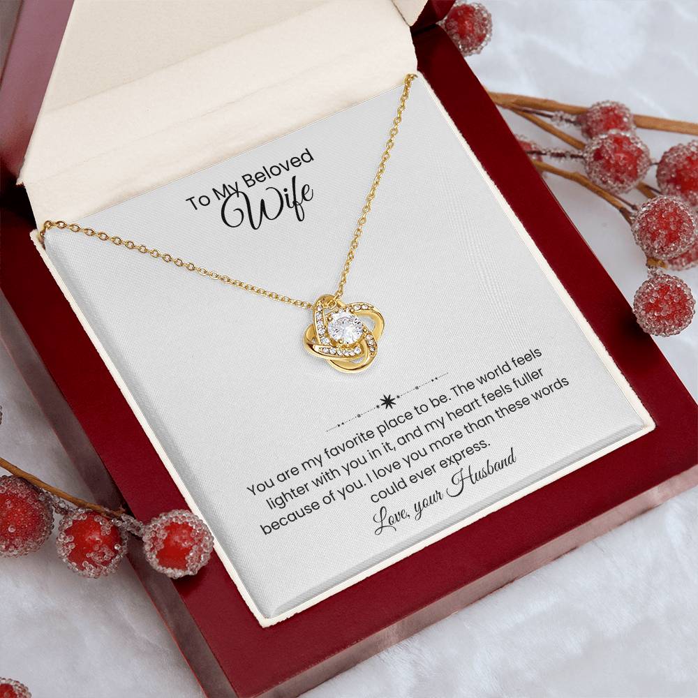 Wife- Love Knot Necklace – Forever in My Heart (194)