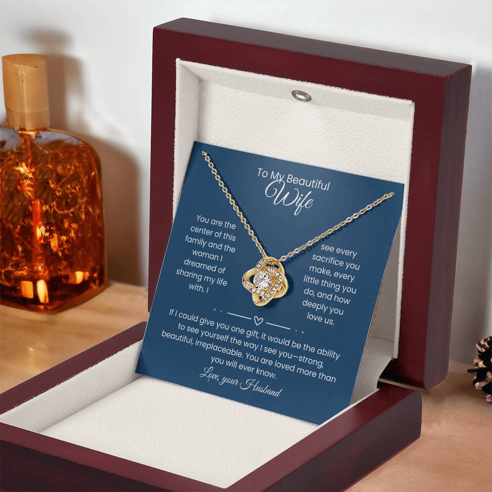 Wife- Love Knot Necklace – She Means Everything (184)