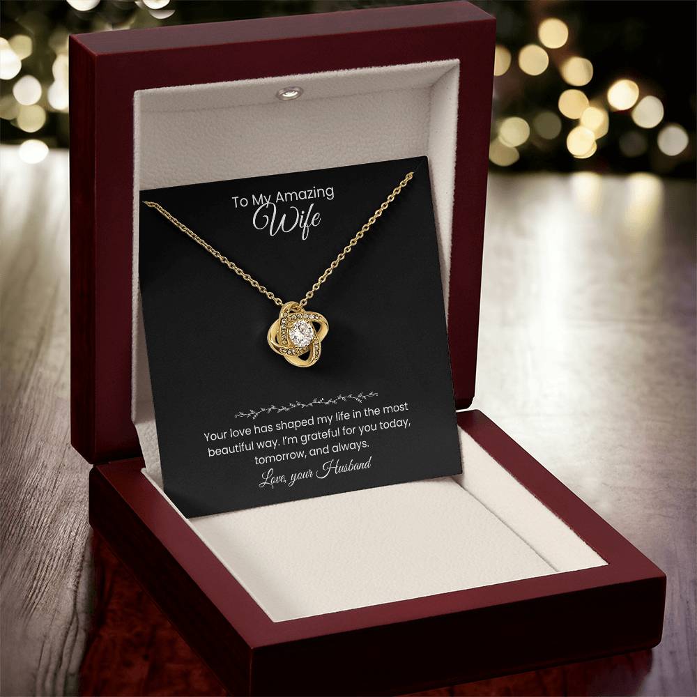 Wife- Love Knot Necklace – Forever in My Heart (176)