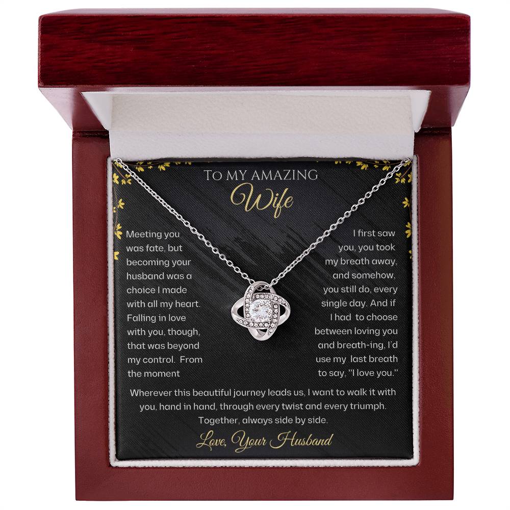 Wife-Imagine her reaction receiving this personalized beautiful Love Knot Necklace. Representing an unbreakable bond between two souls 12