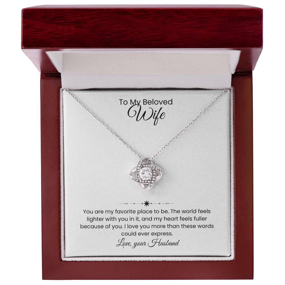 Wife- Love Knot Necklace – Forever in My Heart (194)