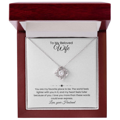 Wife- Love Knot Necklace – Forever in My Heart (194)