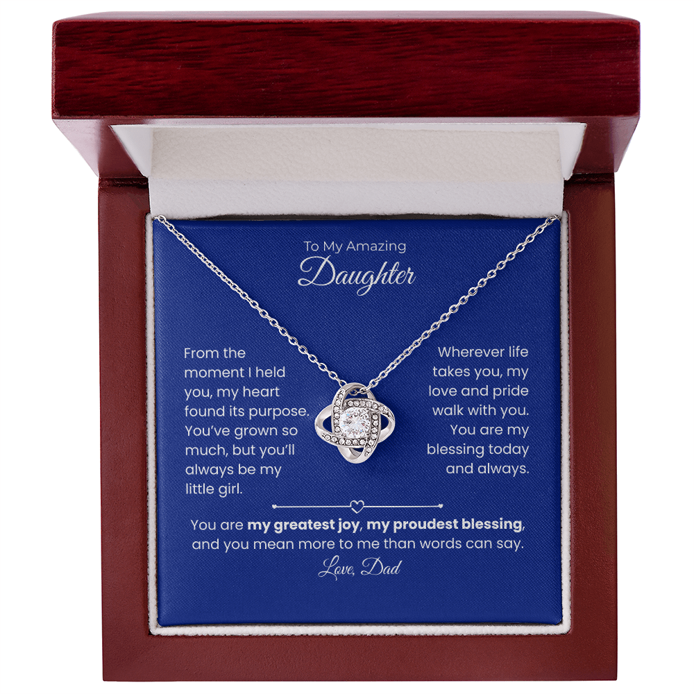 Daughter – Love Knot Necklace – Personalized From Sender Gift (124)
