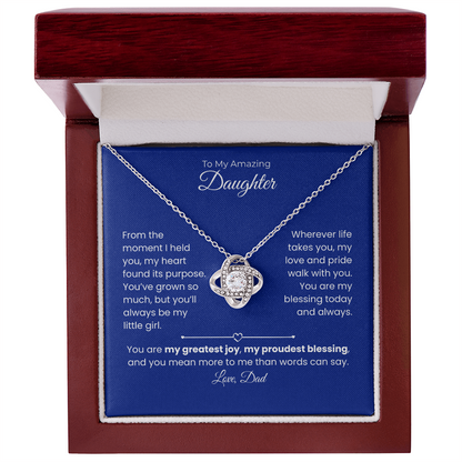 Daughter – Love Knot Necklace – Personalized From Sender Gift (124)