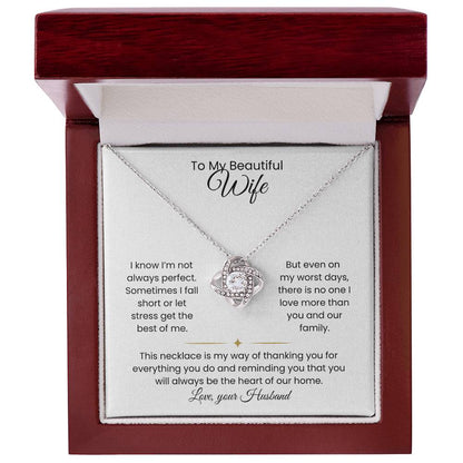 Wife- Love Knot Necklace – Forever in My Heart (182)
