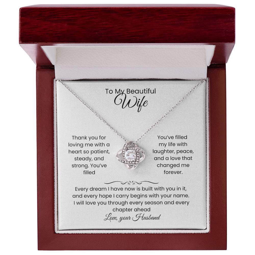 Wife- Love Knot Necklace – She Means Everything (185)