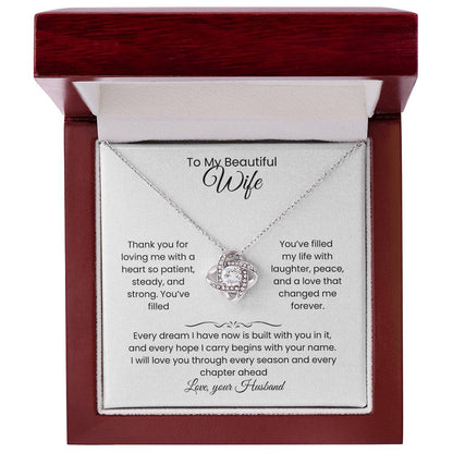 Wife- Love Knot Necklace – She Means Everything (185)