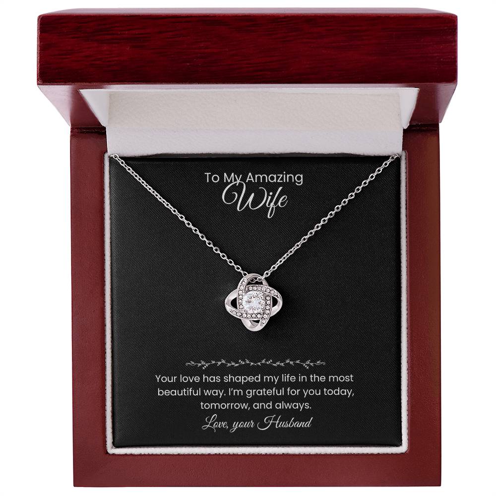 Wife- Love Knot Necklace – Forever in My Heart (176)