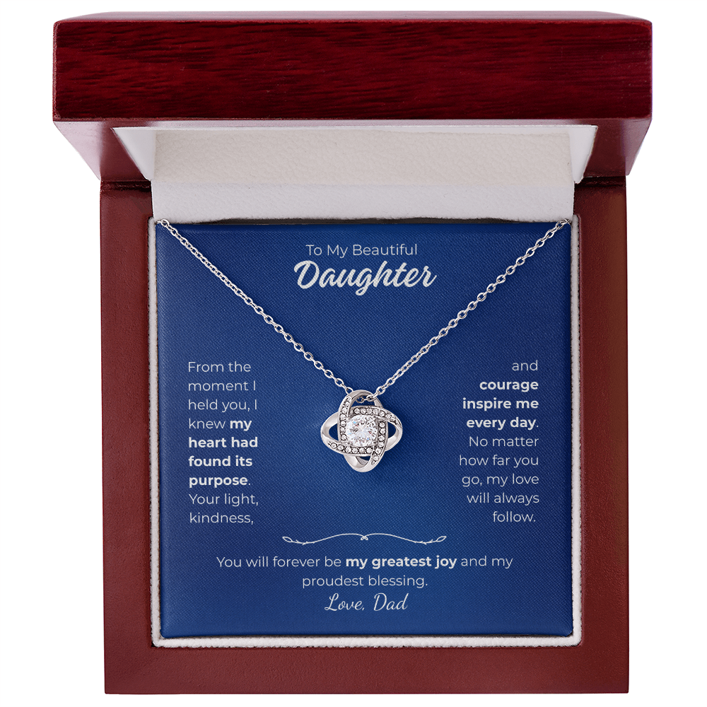 Daughter-Love Knot Necklace-Personalized From Sender (106)
