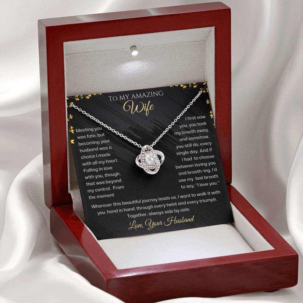 Wife-Imagine her reaction receiving this personalized beautiful Love Knot Necklace. Representing an unbreakable bond between two souls 12