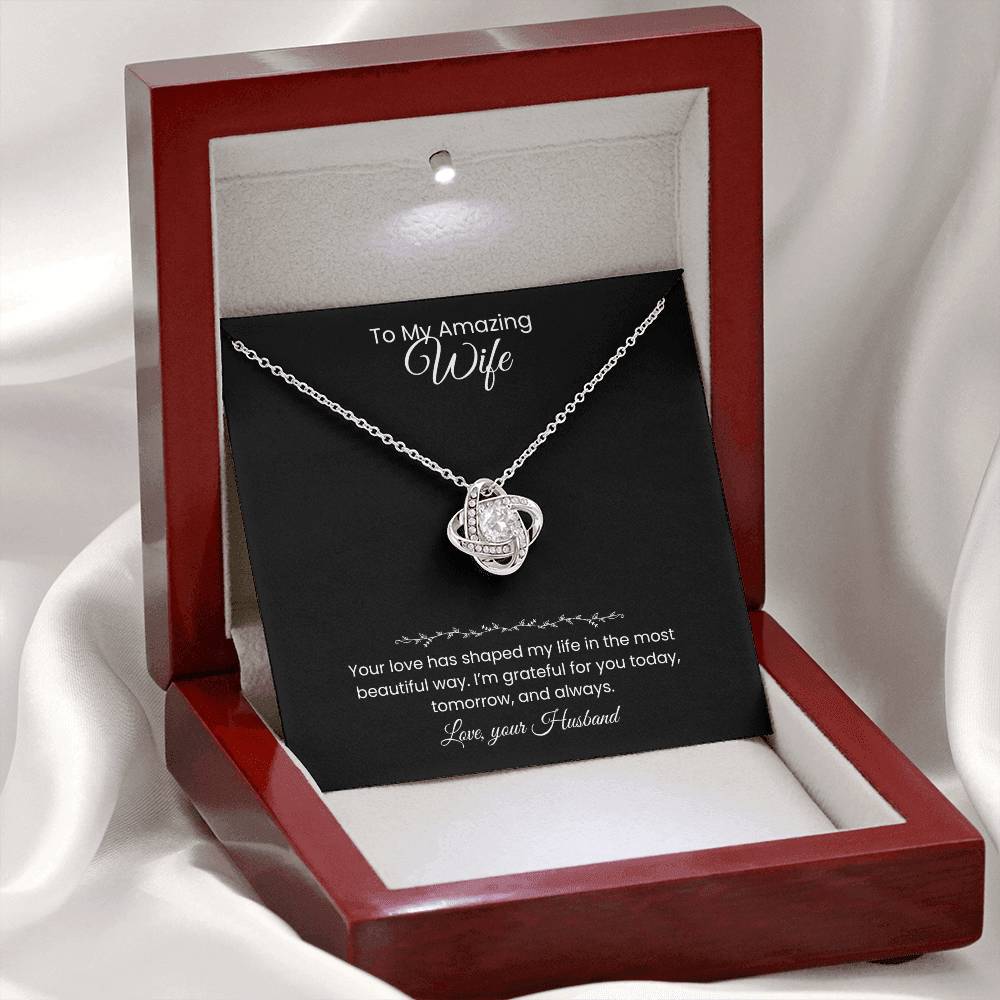 Wife- Love Knot Necklace – Forever in My Heart (176)