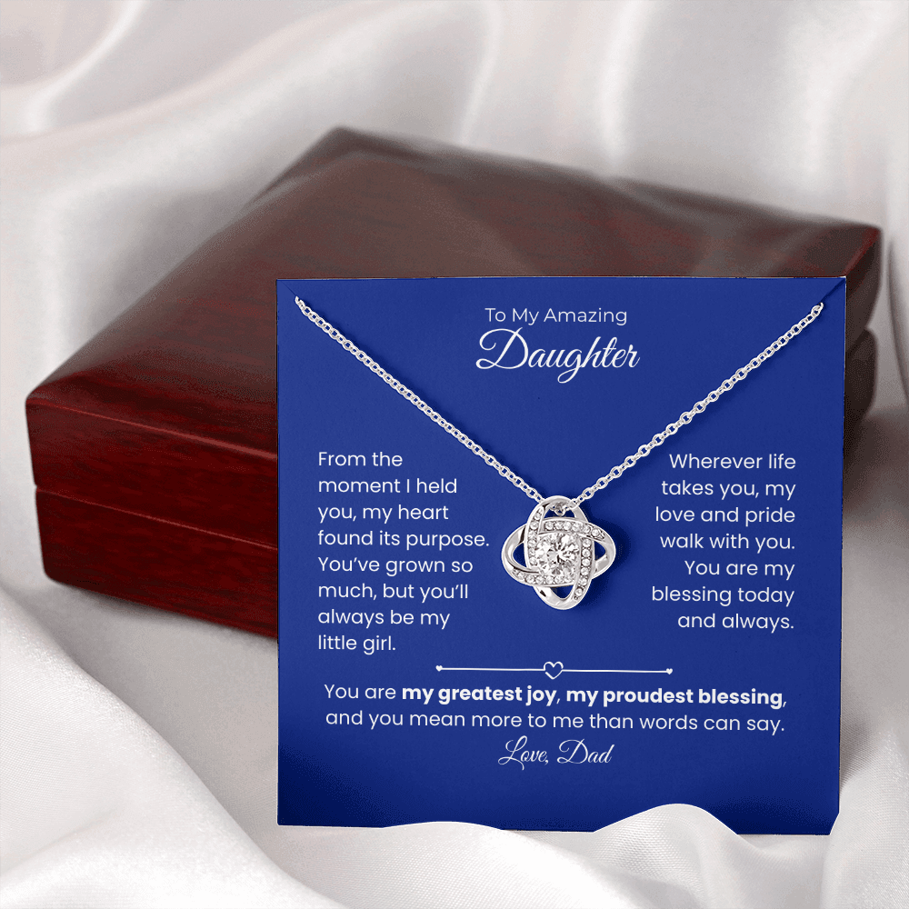 Daughter – Love Knot Necklace – Personalized From Sender Gift (124)