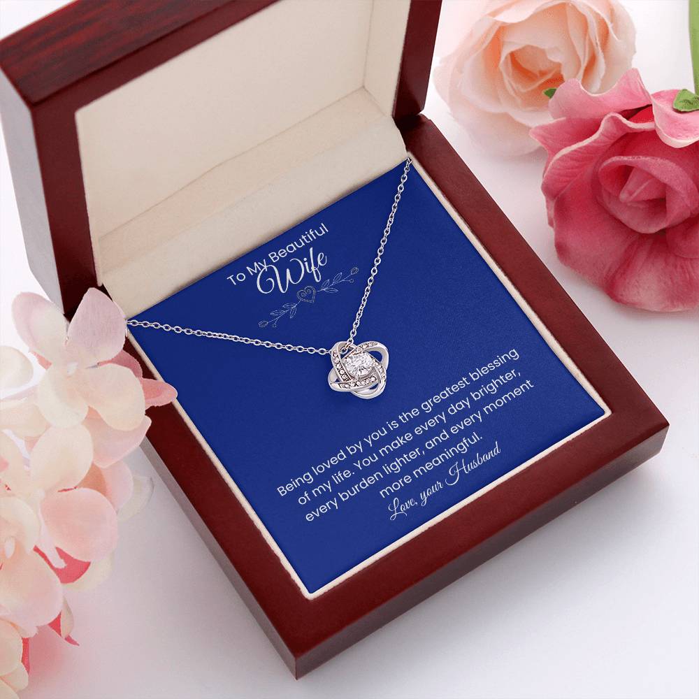 Wife- Love Knot Necklace – Tied to My Heart (172)