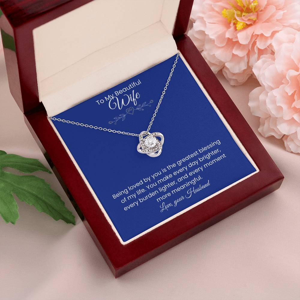 Wife- Love Knot Necklace – Tied to My Heart (172)